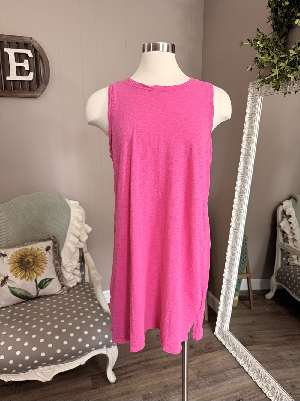 J. Crew Factory • Hot Pink Cotton Tank Dress